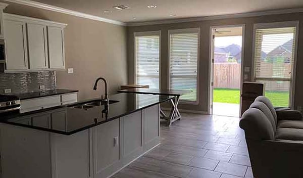 setting up furniture in dining room