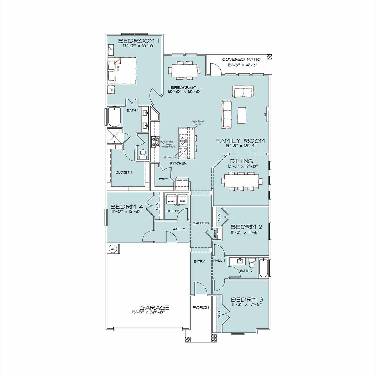 Home Builders in TX Lynwood Floor Plan